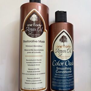 One N' Only Argan Oil set: Color Oasis Smoothing Conditioner 8 Fl Oz & Mask 20Oz